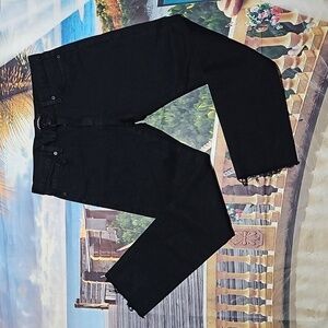Other Fit Distressed Raw Hem Black Skinny Jeans‎ Size 2